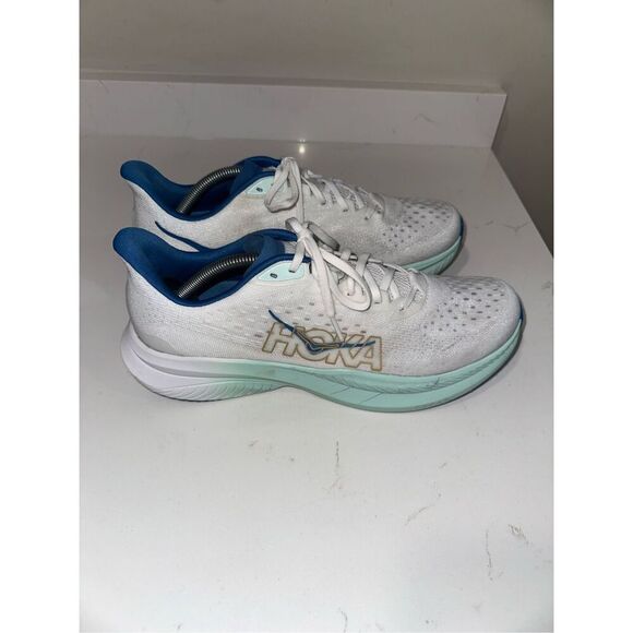 Hoka Mach 6 Running Shoe Frost/Gold Size 11 - Picture 2 of 11
